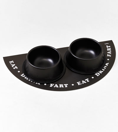 Eat Drink Fart B&W food mat