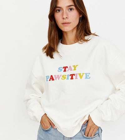 Pawsitive Sweatshirt Retro White